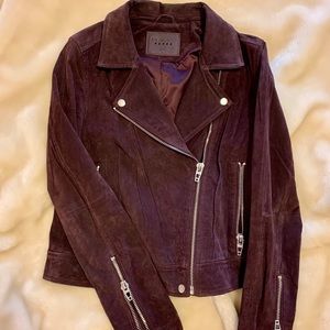 BlankNYC dark purple suede jacket